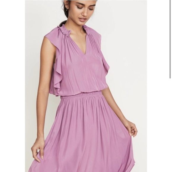 Ramy Brook Wren Flutter Sleeve Dress Mauve size XS - Picture 12 of 12